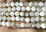 COP1668 15.5 inches 10mm faceted round white opal beads