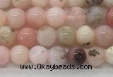 COP1701 15.5 inches 4mm round natural pink opal gemstone beads