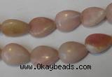 COP171 15.5 inches 10*14mm flat teardrop pink opal gemstone beads