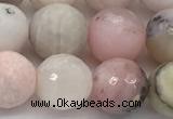 COP1713 15.5 inches 10mm faceted round natural pink opal beads