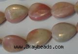 COP173 15.5 inches 13*18mm flat teardrop pink opal gemstone beads