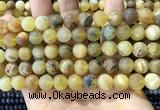 COP1768 15.5 inches 10mm round matte yellow opal beads wholesale