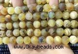 COP1769 15.5 inches 12mm round matte yellow opal beads wholesale