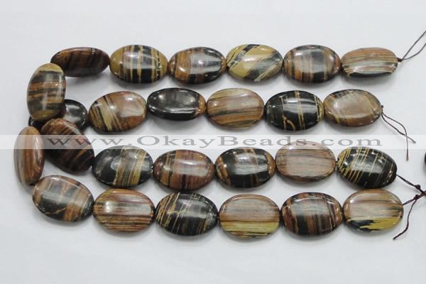 COP217 15.5 inches 22*30mm oval natural brown opal gemstone beads