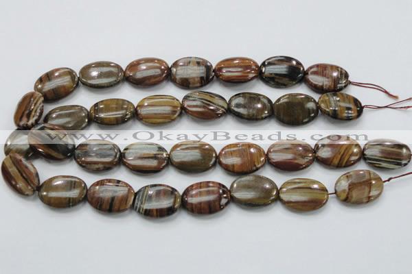 COP233 15.5 inches 18*25mm oval natural brown opal gemstone beads