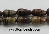 COP237 15.5 inches 8*16mm teardrop natural brown opal gemstone beads