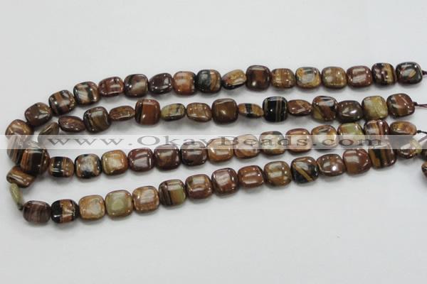 COP243 15.5 inches 12*12mm square natural brown opal gemstone beads