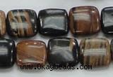 COP244 15.5 inches 14*14mm square natural brown opal gemstone beads