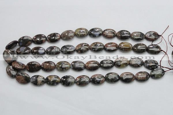 COP254 15.5 inches 13*18mm oval natural grey opal gemstone beads