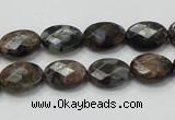 COP273 15.5 inches 10*14mm faceted oval natural grey opal gemstone beads