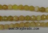 COP334 15.5 inches 6mm faceted round yellow opal gemstone beads