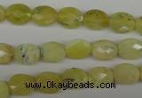 COP342 15.5 inches 8*10mm faceted oval yellow opal gemstone beads