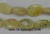 COP343 15.5 inches 13*18mm faceted oval yellow opal gemstone beads