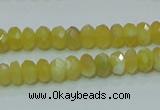 COP352 15.5 inches 5*8mm faceted rondelle yellow opal gemstone beads wholes