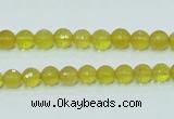 COP353 15.5 inches 6mm faceted round yellow opal gemstone beads wholesale