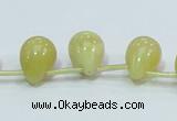 COP357 15.5 inches 13*18mm teardrop yellow opal gemstone beads