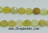 COP358 15.5 inches 8mm coin yellow opal gemstone beads wholesale