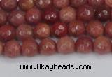 COP441 15.5 inches 4mm faceted round African blood jasper beads