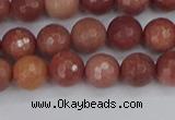 COP442 15.5 inches 6mm faceted round African blood jasper beads