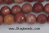 COP443 15.5 inches 8mm faceted round African blood jasper beads