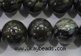 COP458 15.5 inches 18mm round natural grey opal gemstone beads