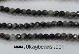 COP460 15.5 inches 4mm faceted round natural grey opal gemstone beads