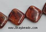 COP528 15.5 inches 18*18mm diamond red opal gemstone beads wholesale