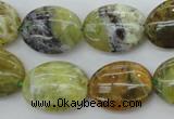 COP550 15.5 inches 15*20mm oval natural yellow & green opal beads