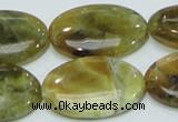 COP555 15.5 inches 20*30mm oval yellow & green natural opal beads