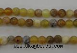 COP586 15.5 inches 4mm round natural yellow & green opal beads