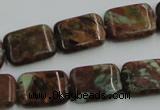 COP610 15.5 inches 13*18mm rectangle green opal gemstone beads