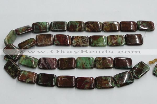 COP611 15.5 inches 18*25mm rectangle green opal gemstone beads