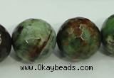 COP668 15.5 inches 20mm faceted round green opal gemstone beads