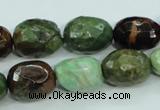 COP674 15.5 inches 12*16mm faceted nuggets green opal gemstone beads