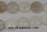 COP905 15.5 inches 14mm flat round natural white opal gemstone beads