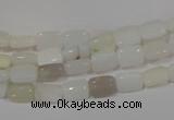 COP911 15.5 inches 6*8mm rectangle natural white opal gemstone beads