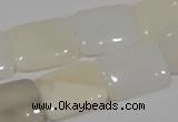 COP915 15.5 inches 15*20mm rectangle natural white opal gemstone beads