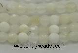 COP930 15.5 inches 4mm faceted round white opal gemstone beads