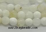 COP931 15.5 inches 6mm faceted round white opal gemstone beads