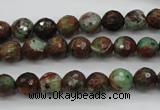 COP962 15.5 inches 8mm faceted round green opal gemstone beads