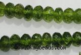 COQ101 15.5 inches 6*10mm faceted rondelle dyed olive quartz beads