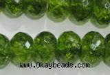 COQ103 15.5 inches 12*16mm faceted rondelle dyed olive quartz beads