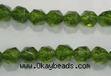 COQ116 15.5 inches 8mm faceted nuggets dyed olive quartz beads