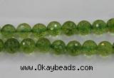 COQ12 16 inches 8mm faceted round dyed olive quartz beads wholesale