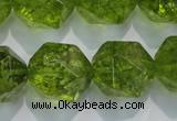 COQ121 15.5 inches 18mm faceted nuggets dyed olive quartz beads