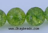 COQ19 16 inches 20mm faceted round dyed olive quartz beads wholesale