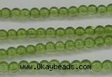 COQ201 15.5 inches 3mm - 4mm round natural olive quartz beads