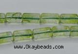 COQ22 16 inches 7*13mm column dyed olive quartz beads wholesale