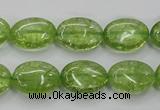 COQ24 16 inches 12*16mm oval dyed olive quartz beads wholesale