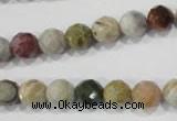 COS152 15.5 inches 8mm faceted round ocean stone beads wholesale